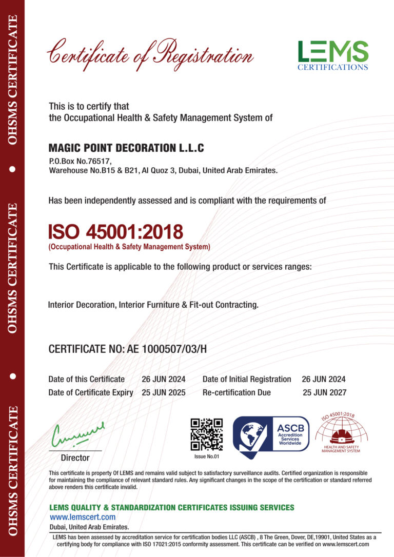 ISO 45001:2018 Certificate